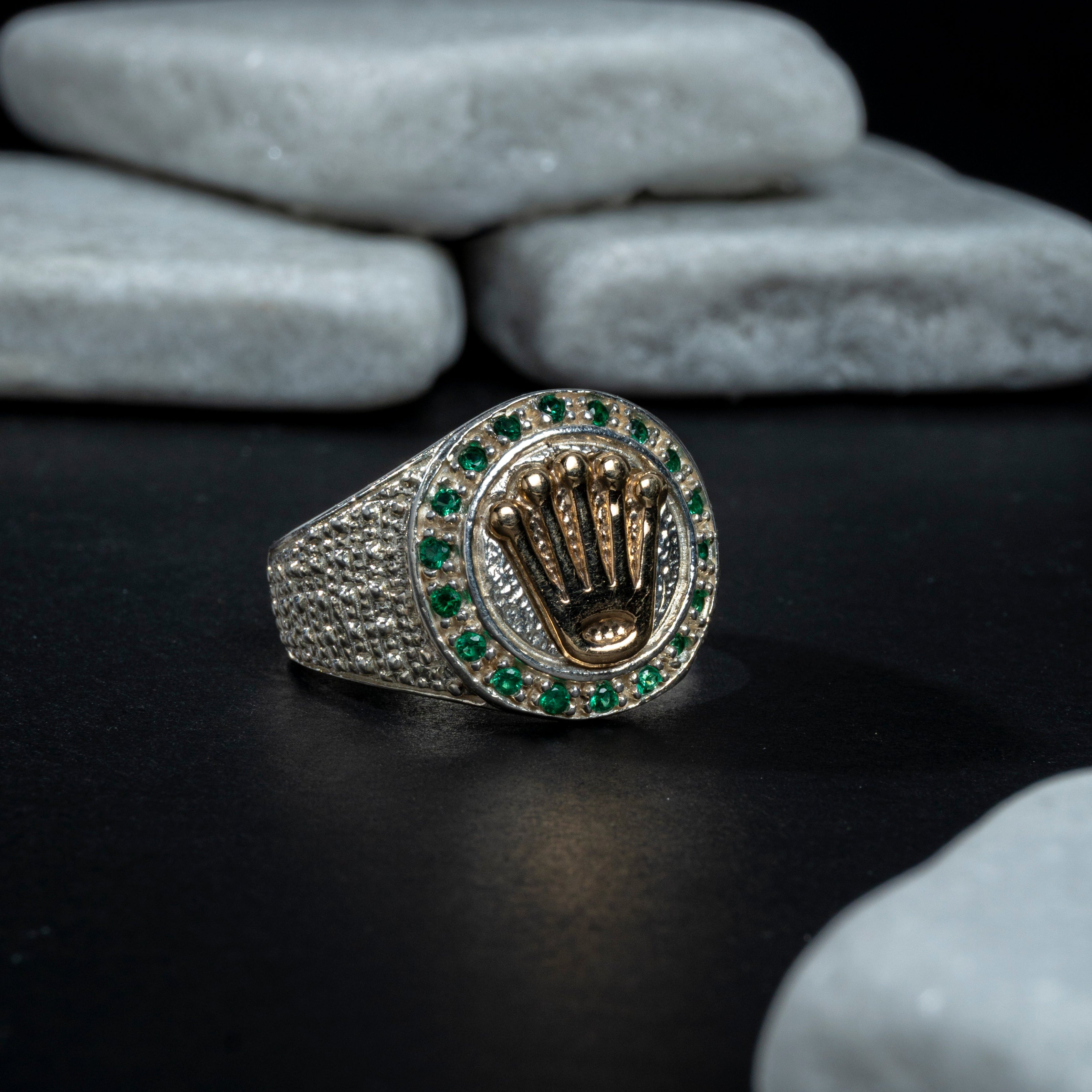 Anillo de Corona en Plata Italiana Ley 925