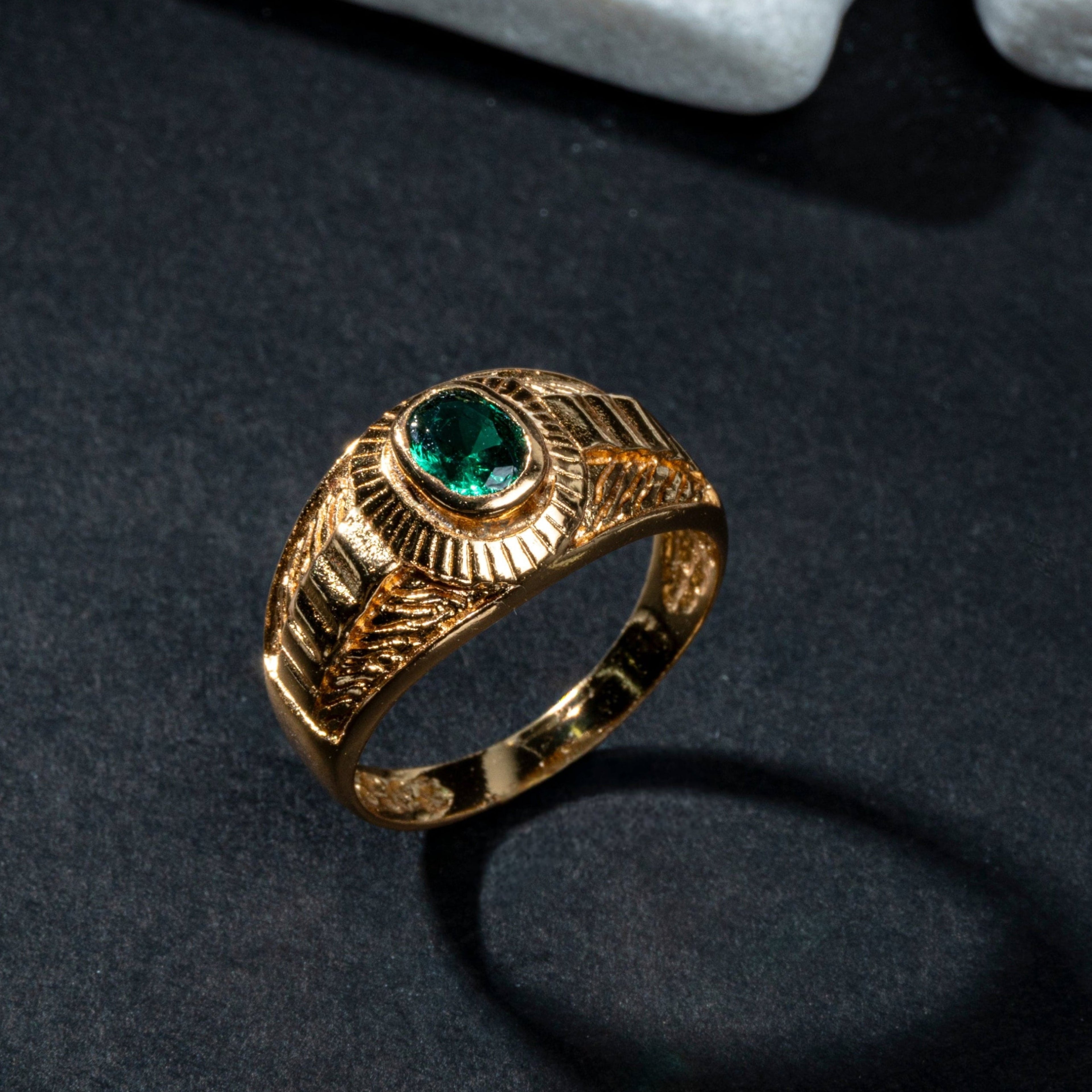 Anillo de Perla Verde en Oro Vermeil sobre Plata 925