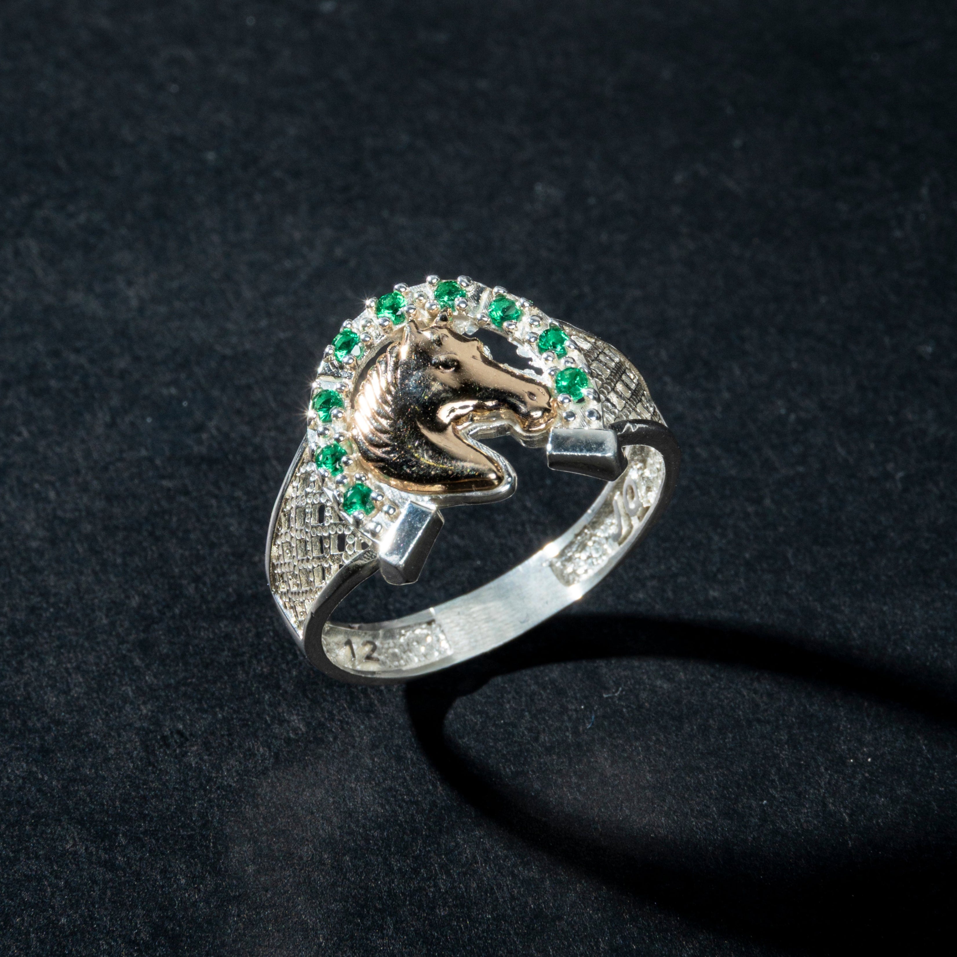 Anillo de Caballo y Herradura en Plata Italiana Ley 925