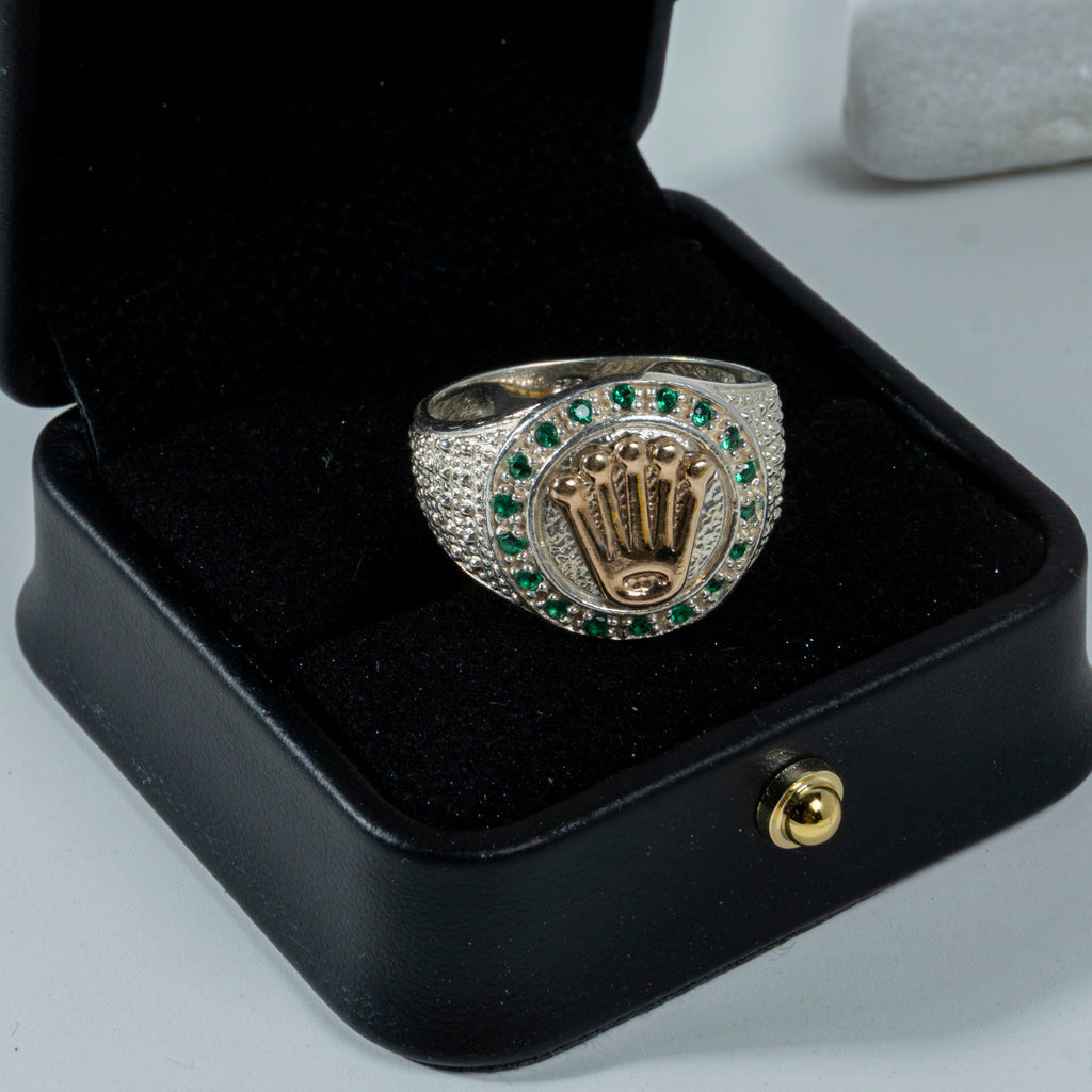 Anillo de Corona en Plata Italiana Ley 925